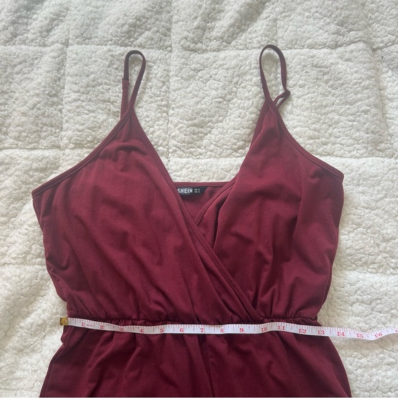 SHEIN Romper with Straps- Burgundy Red - Picture 5 of 7